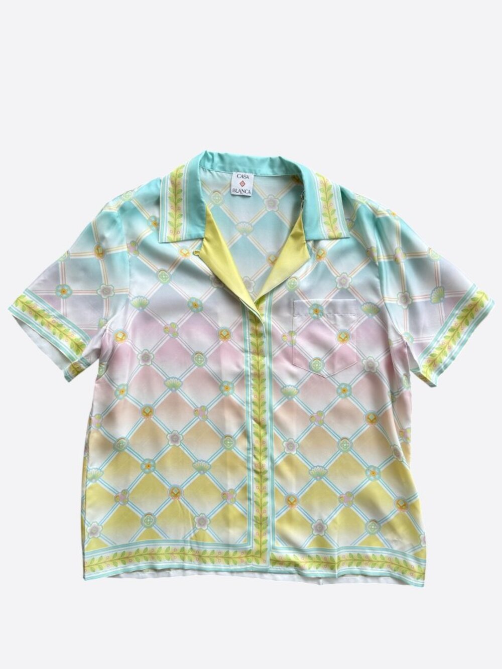 Casablanca Gradient Candy Graphic Silk Button Up Shirt